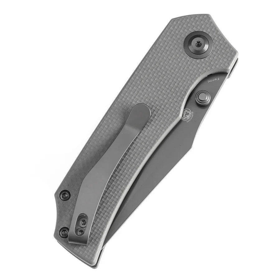 Tenable Fermi T1122A5 – 3.11" Gray TiCN-Coated 14C28N Blade, Light Sand G10 Handle with Liner Lock