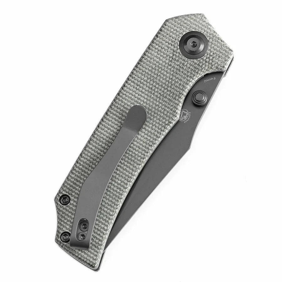 Tenable Fermi T1122A4 – 3.11" Gray TiCN-Coated 14C28N Blade, Green Micarta Handle with Liner Lock
