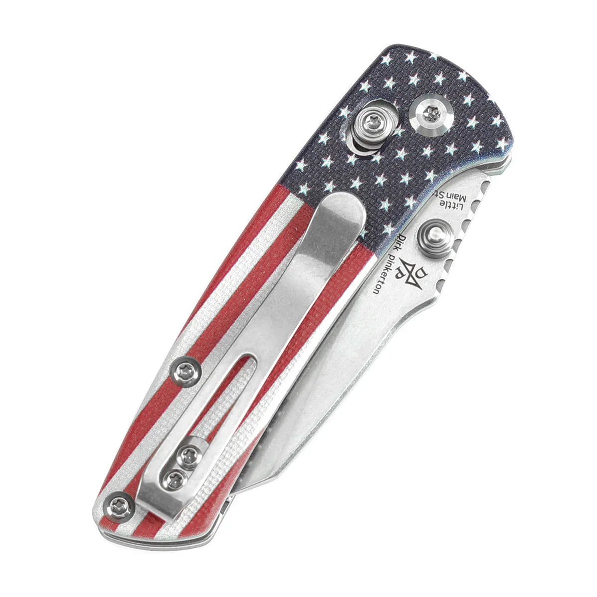 Kansept Little Main Street 2.26" Stonewashed 154CM Jade G10 with American Flag T2015V6