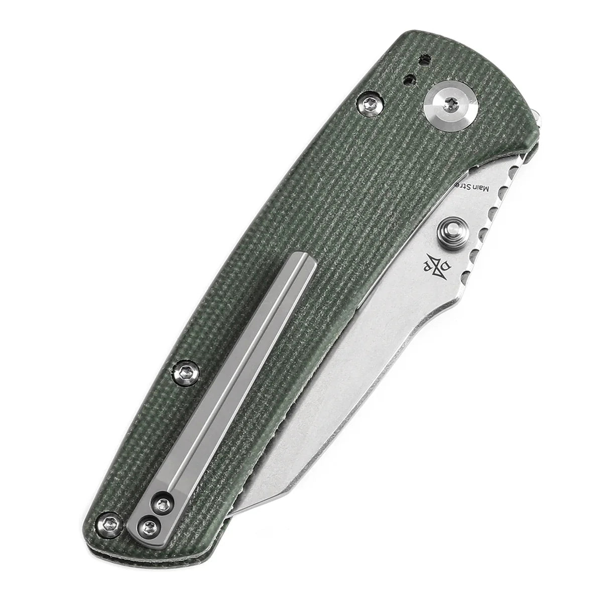 Kansept Main Street 3.36" 154CM Green Micarta T1015E2