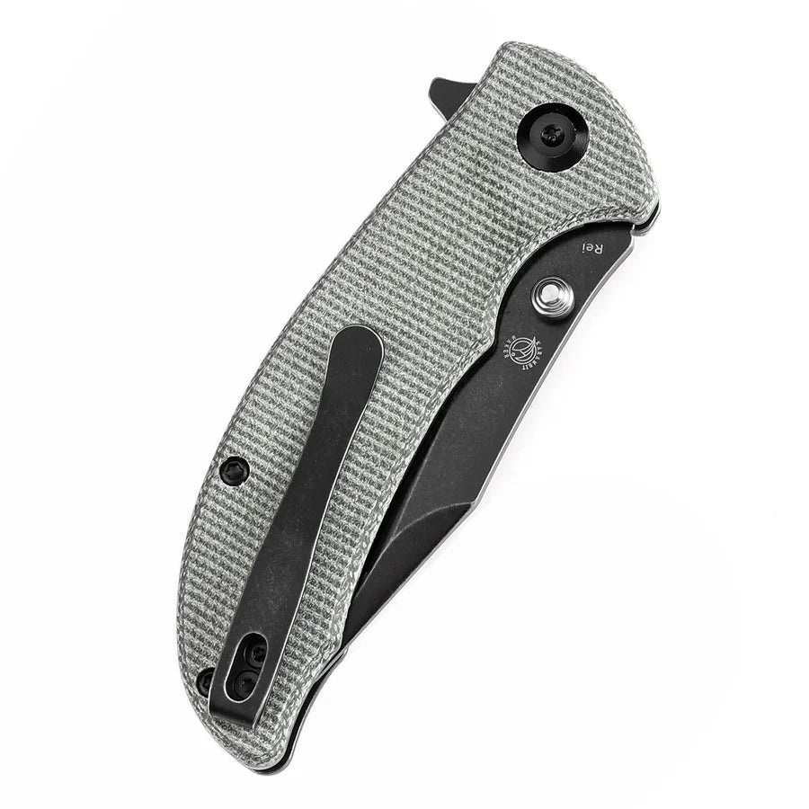 Tenable Rei T1061A2 – 3.3" Blackwash 14C28N Blade, Green Micarta Handle with Liner Lock