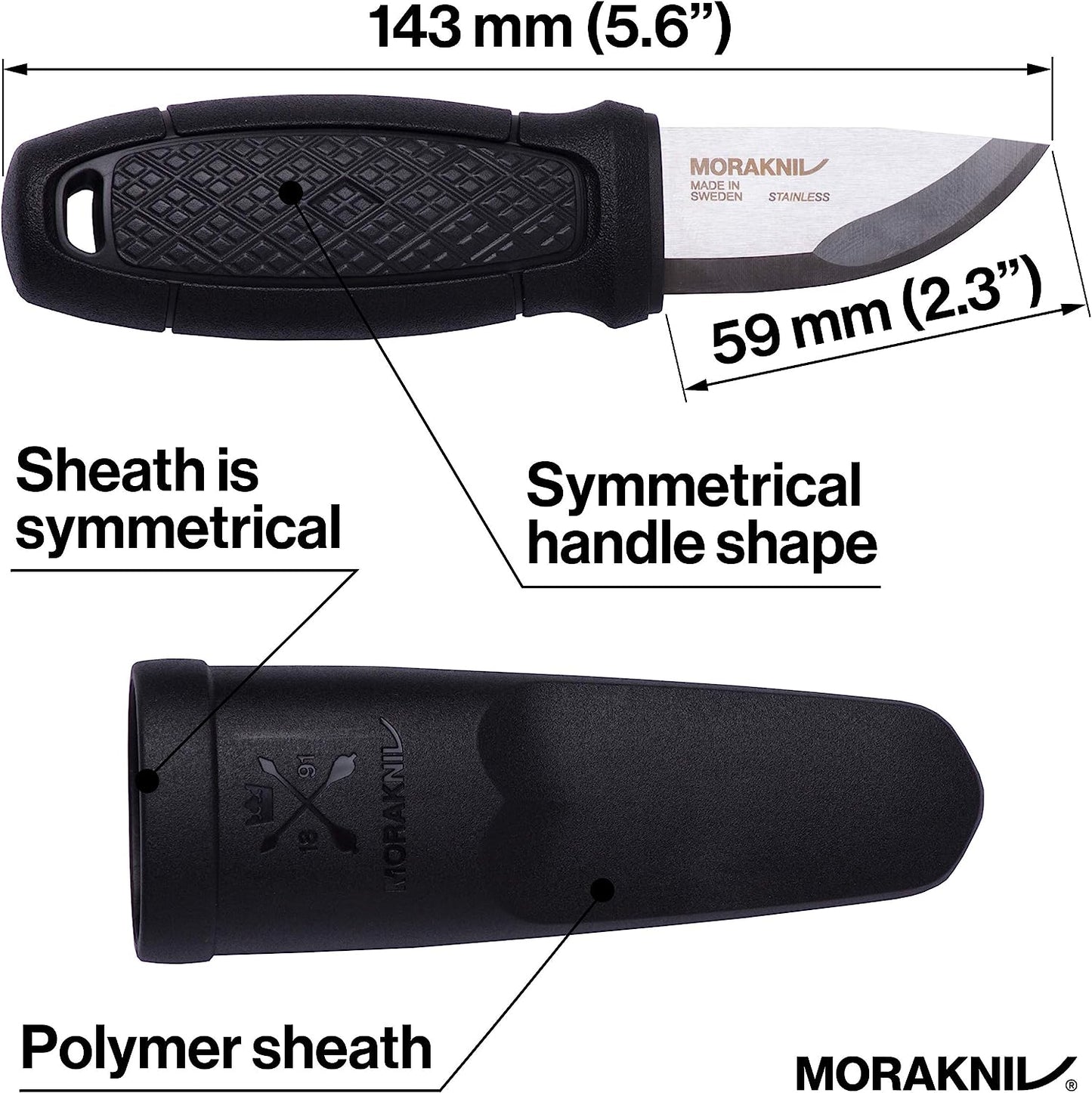 Morakniv Eldris Fixed Blade Knife-Black
