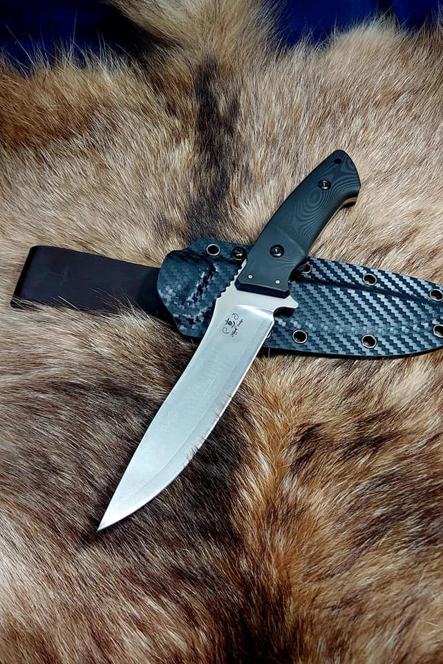 North Mountain Blade Utility A Hiroshii Handmade Japanese SKD11 Steel Carbon Fiber Handle