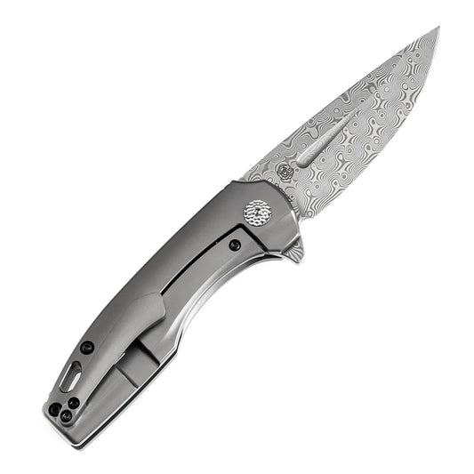 Kansept Cassowary 2.9" Damascus Grey Anodized Titanium K2065A4