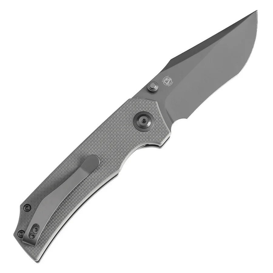 Tenable Fermi T1122A5 – 3.11" Gray TiCN-Coated 14C28N Blade, Light Sand G10 Handle with Liner Lock