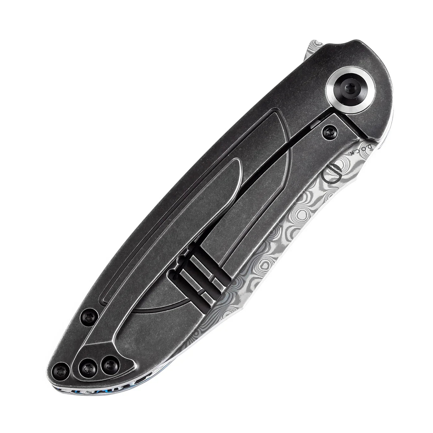 Kansept Prometheus 3.29" Damascus Blue White Nebula Carbon Fiber White Blue K1040A3