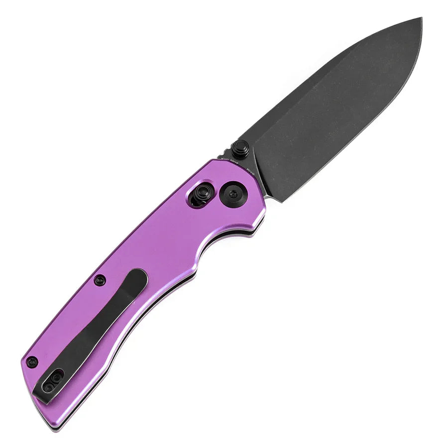 Tenable Kryo T1001V2 – 3.58" Blackwash 14C28N Blade, Purple Anodized Aluminum Handle with Liner Lock
