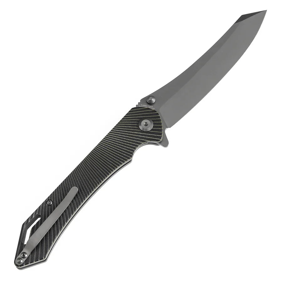 Tenable Colibri Tech T1060A2 – 4.34" Gray TiCN-Coated Nitro-V Blade, Black & Green G10 Handle