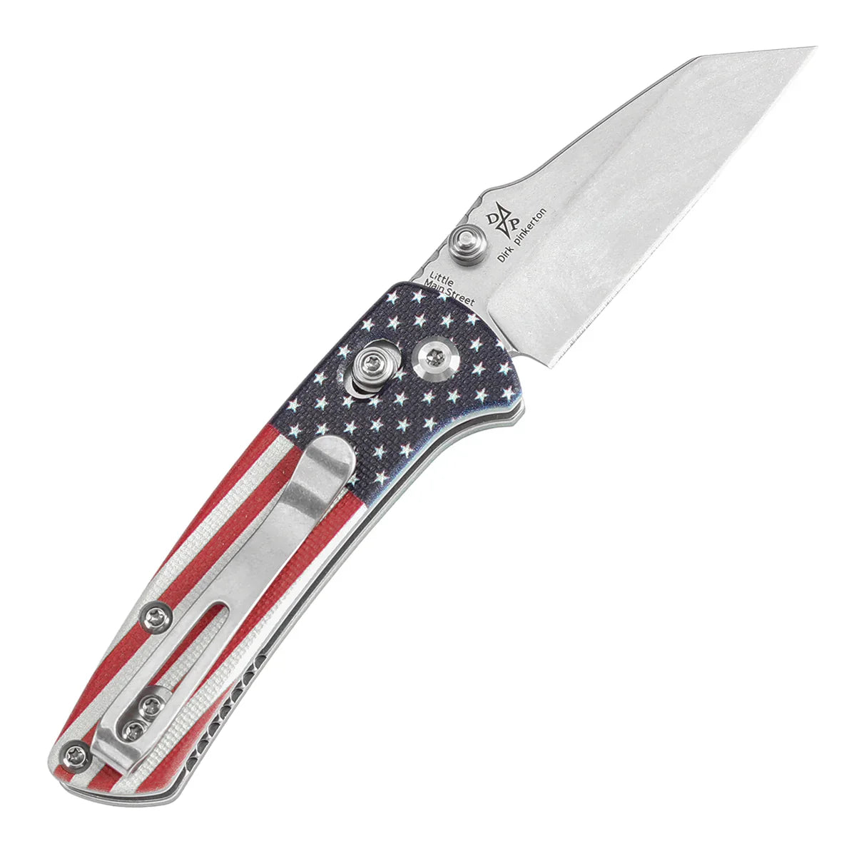 Kansept Little Main Street 2.26" Stonewashed 154CM Jade G10 with American Flag T2015V6