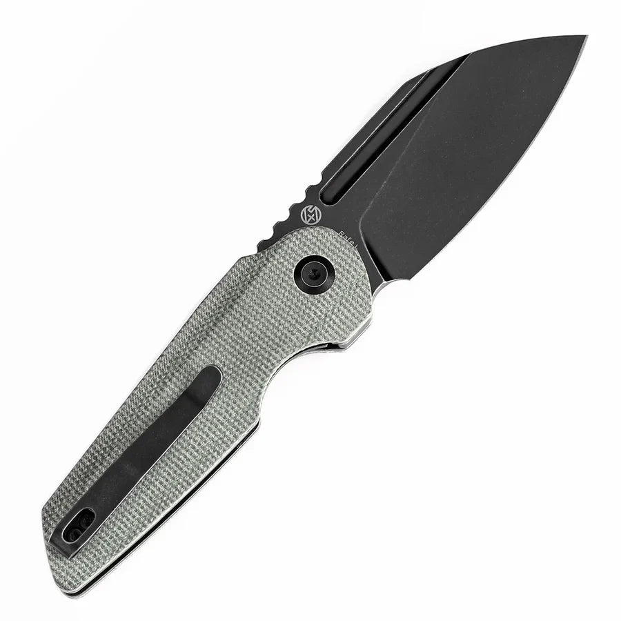 Tenable Rafe L T1048A1 – 3.19" Black Stonewashed 14C28N Blade, Green Micarta Handle with Liner Lock