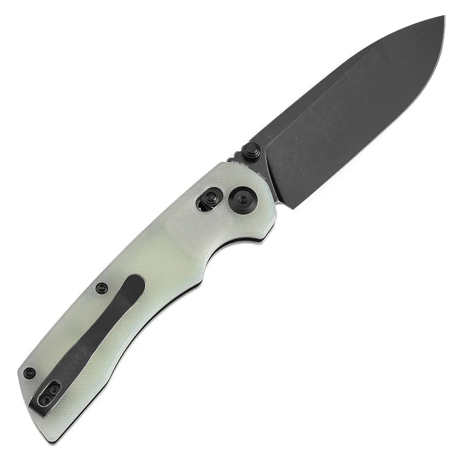 Tenable Kryo T1001V4 – 3.58" Blackwash 14C28N Blade, Jade G10 Handle with Liner Lock