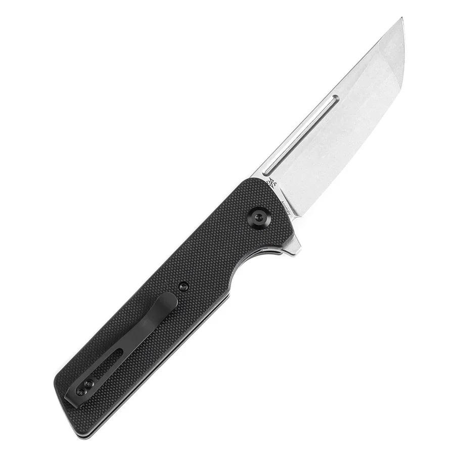 Tenable Anomaly T2038T1 – 3.14" Stonewashed Nitro-V Tanto Blade, Black G10 Handle with Liner Lock