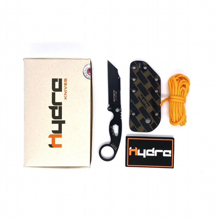 Hydra Knives Buzzard Black Karambit / Multitool Fixed Blade Neck Knife - GoingGear.com