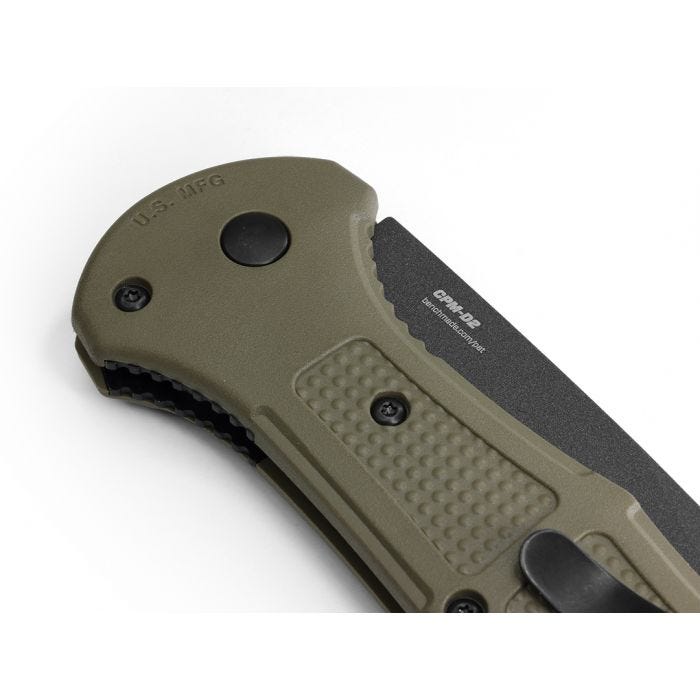Benchmade Claymore 9070BK-1 – 3.60″ CPM-D2 Drop-Point Automatic Knife, Black Grivory