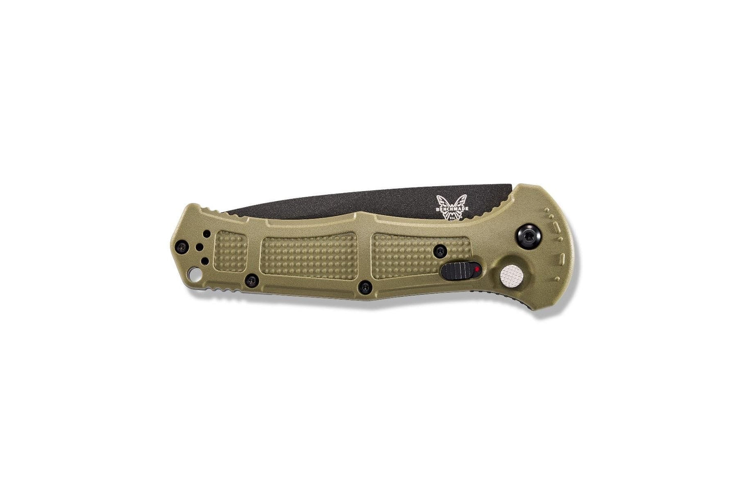 Benchmade Claymore 9070SBK-1 closed view showing black Grivory handle