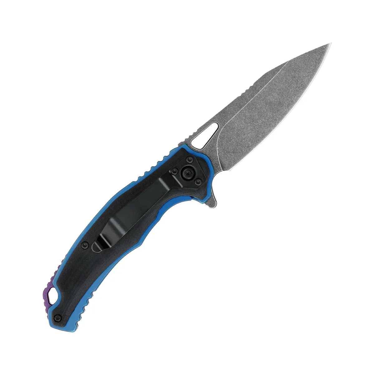 Cobra Tec Knives Axle 3.5in D2 Stonewashed Blade G-10 Handle CTAXLEBLUG10F