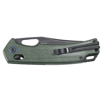 SRM Retriever - 3.54" Black Stonewash Blade - Green Micarta Handle - 9203-MG2