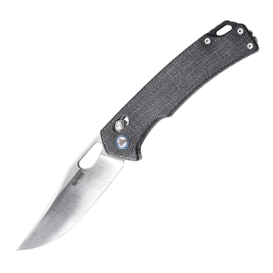 SRM Retriever 9203-MB front view – 3.54″ brushed 10Cr15CoMoV clip point folding knife