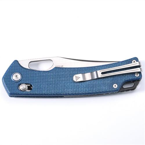 SRM Retriever - 3.54" Brushed Blade - Blue Micarta Handle - 9203-ME