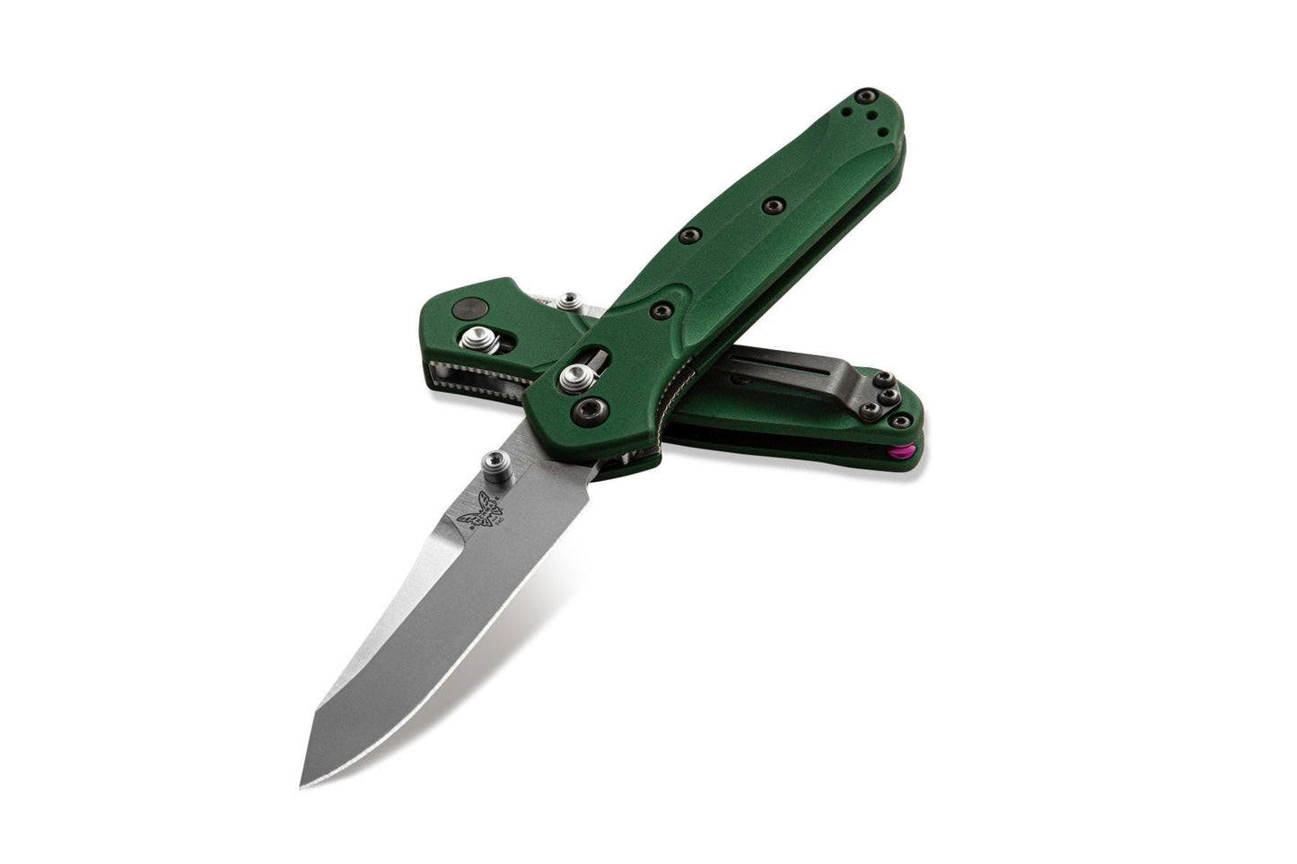 Benchmade Mini Osborne 945 – 2.92″ CPM-S30V Satin Reverse Tanto Folding Knife, Green Aluminum