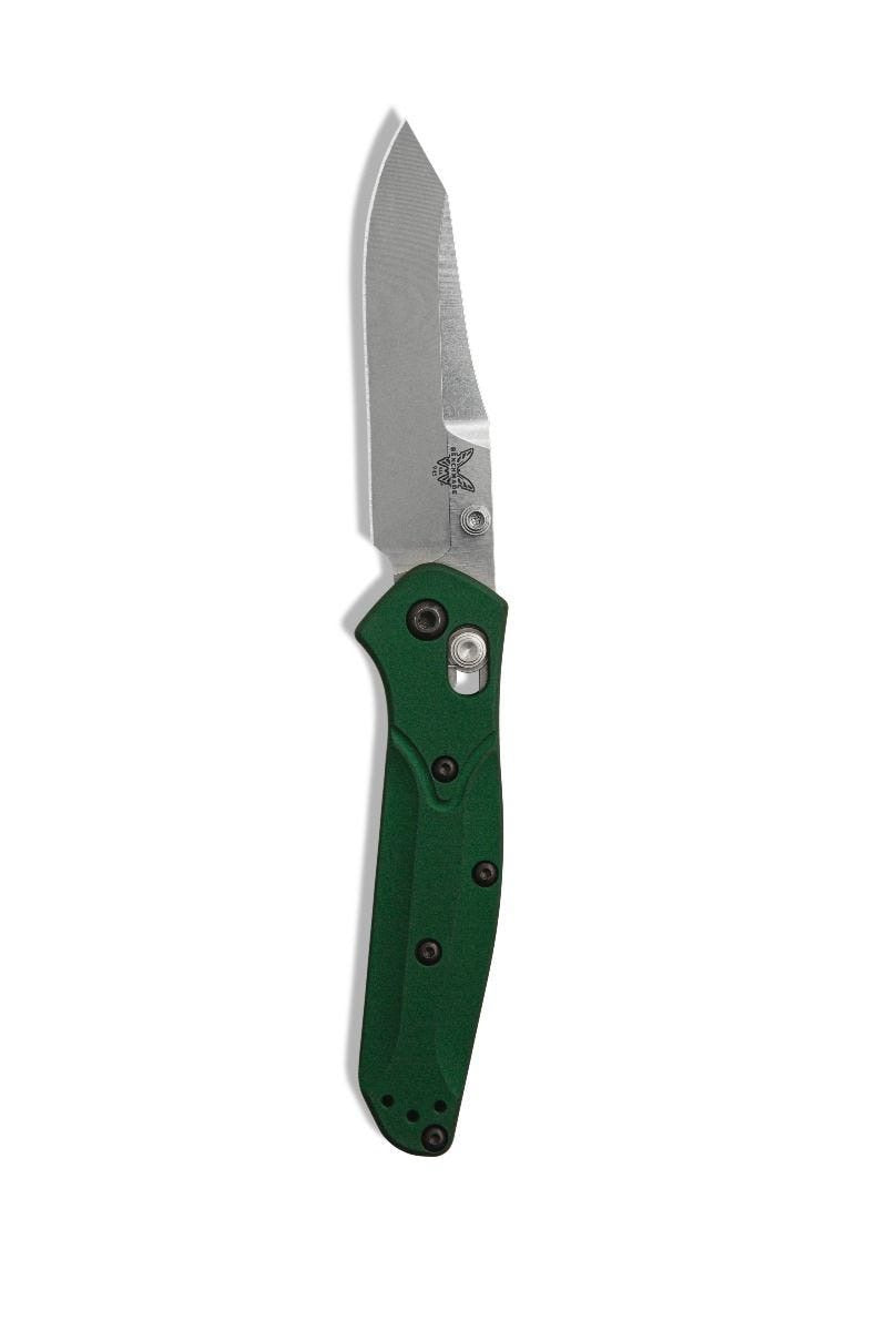 Benchmade Mini Osborne 945 – 2.92″ CPM-S30V Satin Reverse Tanto Folding Knife, Green Aluminum