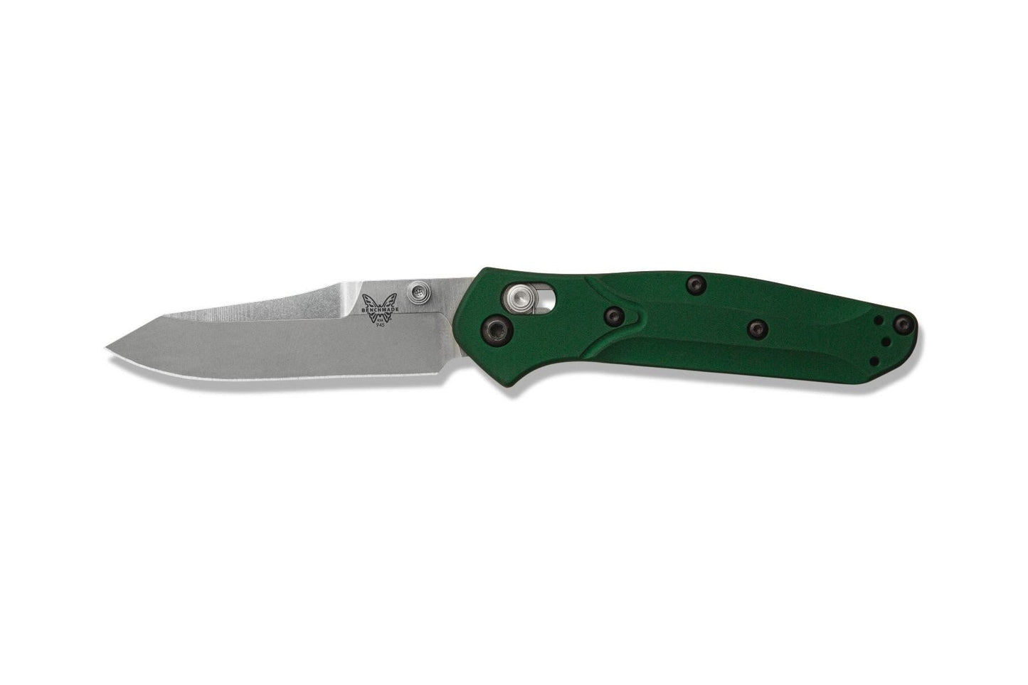 Benchmade Mini Osborne 945 open position showing CPM-S30V reverse tanto blade