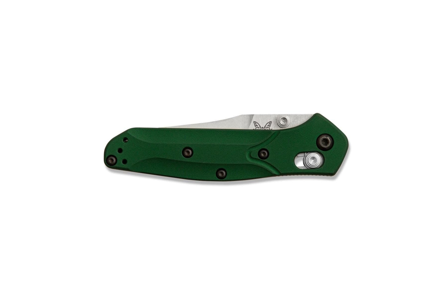 Benchmade Mini Osborne 945 blade detail, satin CPM-S30V reverse tanto