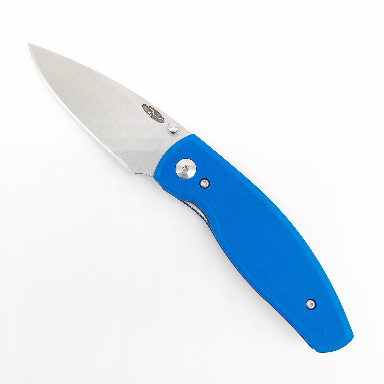 Three Rivers Mfg Neutron 2 Folding Knife 3in 20CV Steel Blue Textured G10 Handles