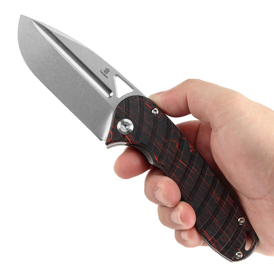 Tenable Bömbur T1054C1 profile view showing black & red G-Mascus handle