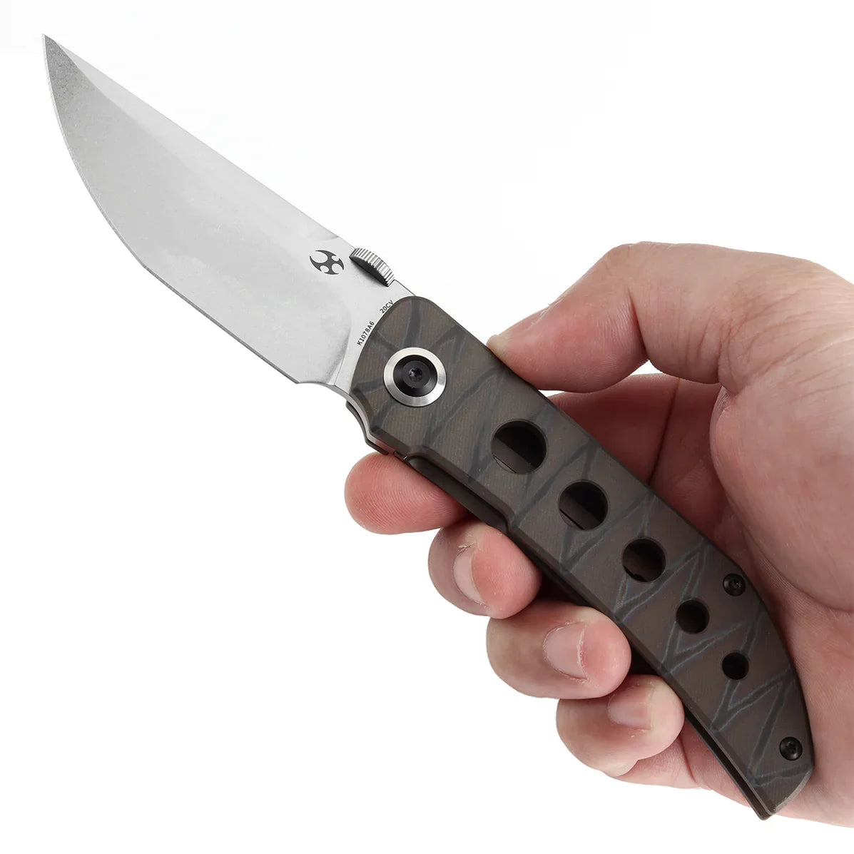 Kansept Tarkin 3.42" Satin 20CV Tiger Stripe Flamed Titanium K1078A6