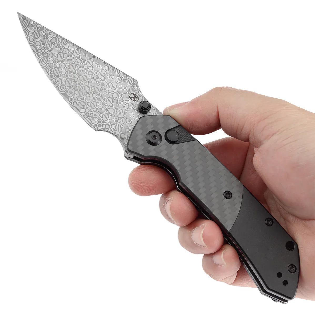 Kansept Niko 3.54" D2 Brown Micarta with Frag Pattern G004A8