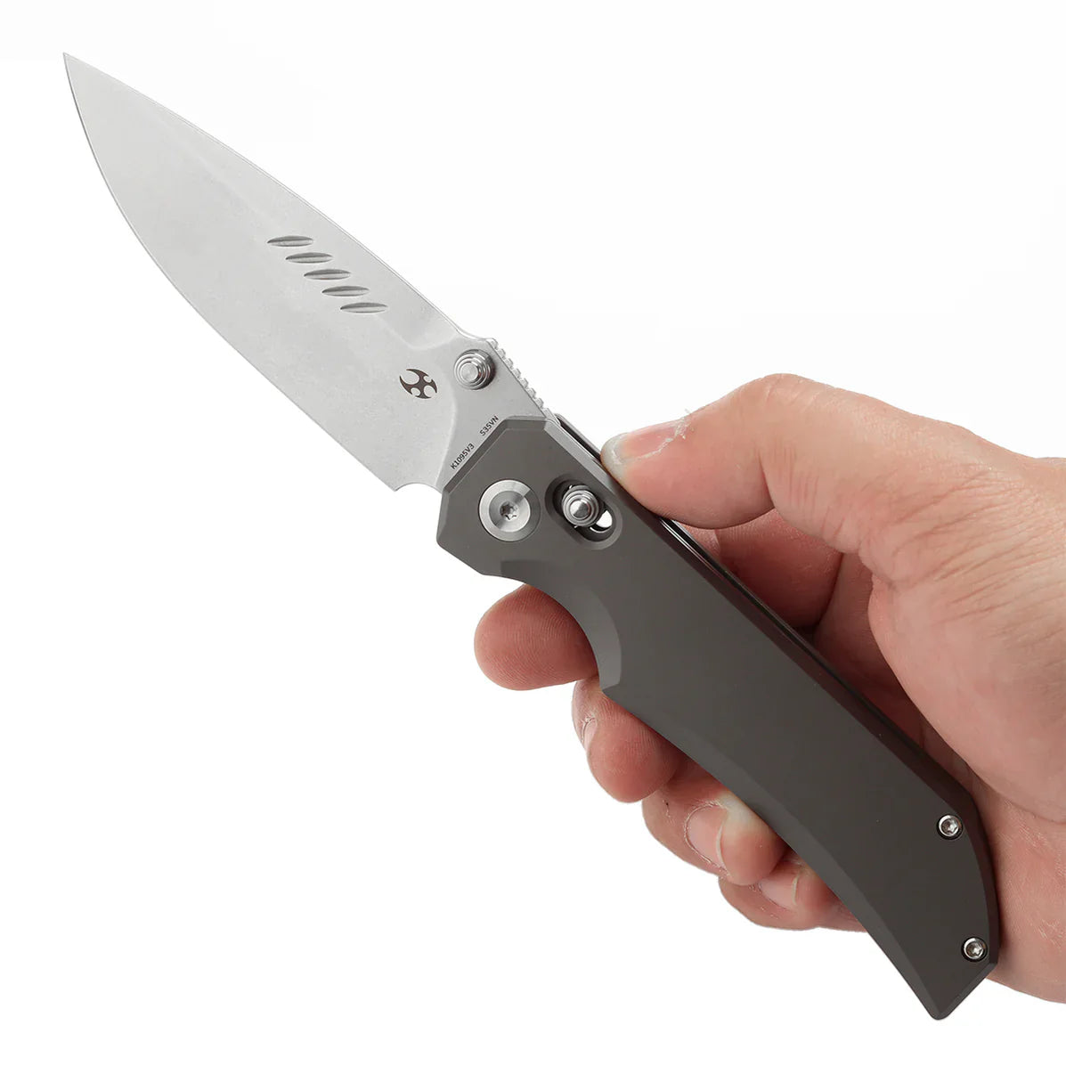 Kansept Eaglestrike 3.73" CPM S35VN Bead Blasted Titanium Plain K1095V3