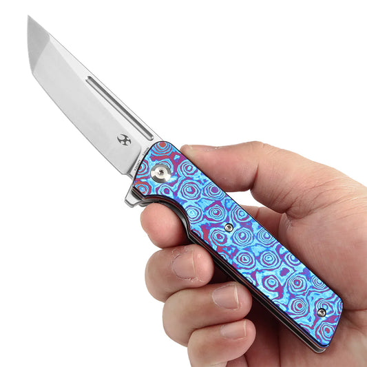 Kansept Anomaly 3.14" Satin CPM S35VN Timascus + Timascus Clip Blue K2038T7