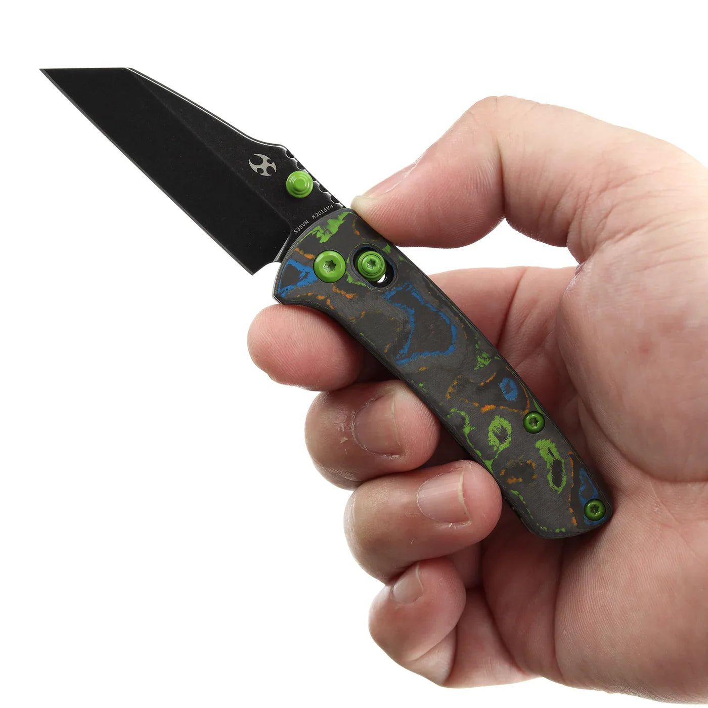Kansept Little Main Street 2.26" CPM S35VN 80S Camo Carbon Fiber Green Gray K2015V4
