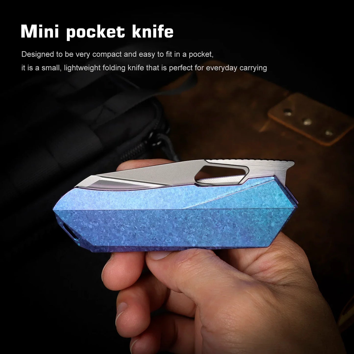 Remette RT-Woodpecker 2.95" M390 Reverse Tanto Knife – Crystallized Titanium Handle RTWP-IB