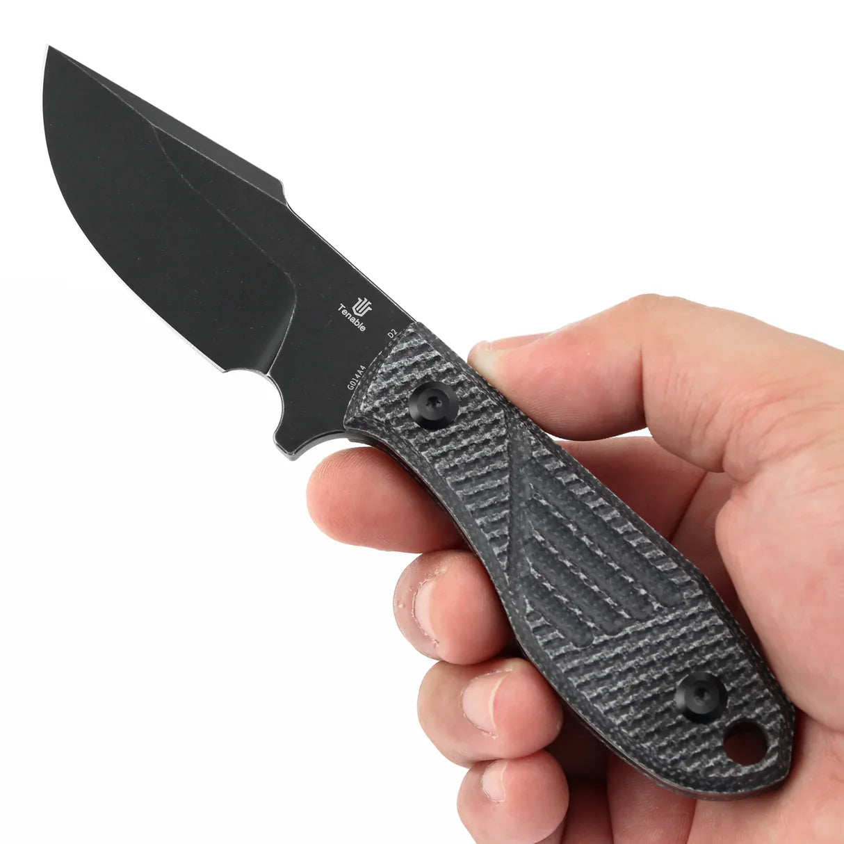 Tenable Tiny Dancer G014A4 – 3.17" Blackwash D2 Drop Point Blade, Black Micarta Handle, Fixed Blade EDC Knife – Designed by JB Stout