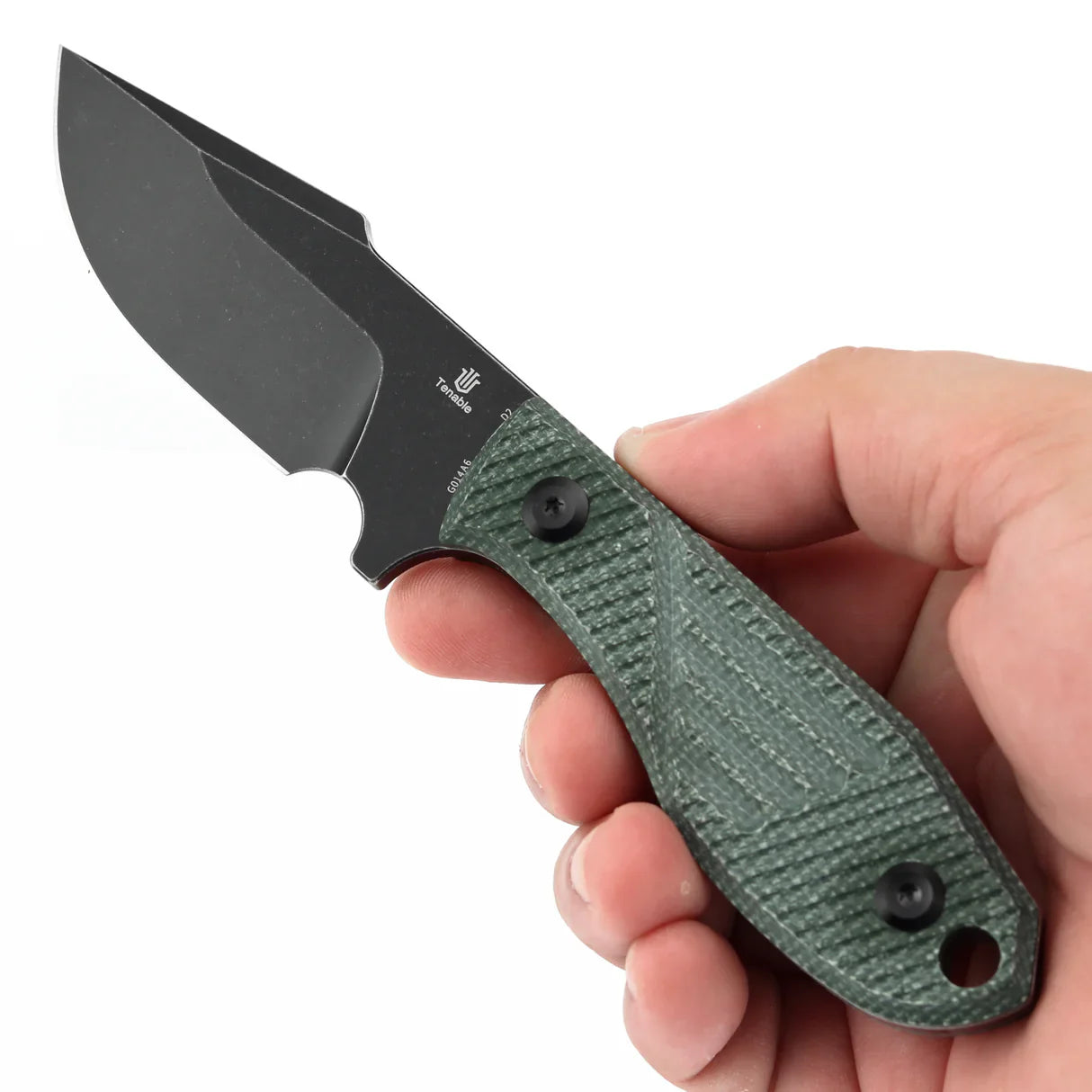 Tenable Tiny Dancer G014A6 – 3.17" Blackwash D2 Drop Point Blade, Green Micarta Handle, Fixed Blade EDC Knife – Designed by JB Stout
