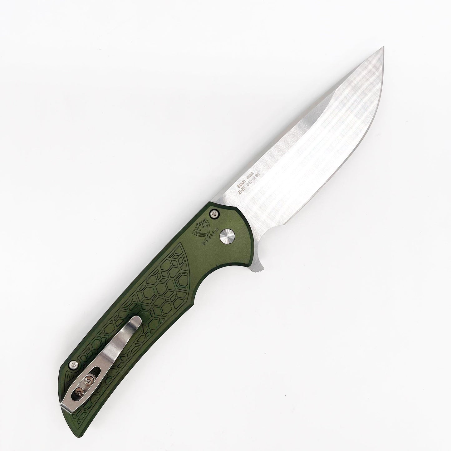 Pro-Tech Mordax Button Lock Folding Knife 3.5in Magnacut Steel Green Aluminum Handles - BSW25.Mordax.1