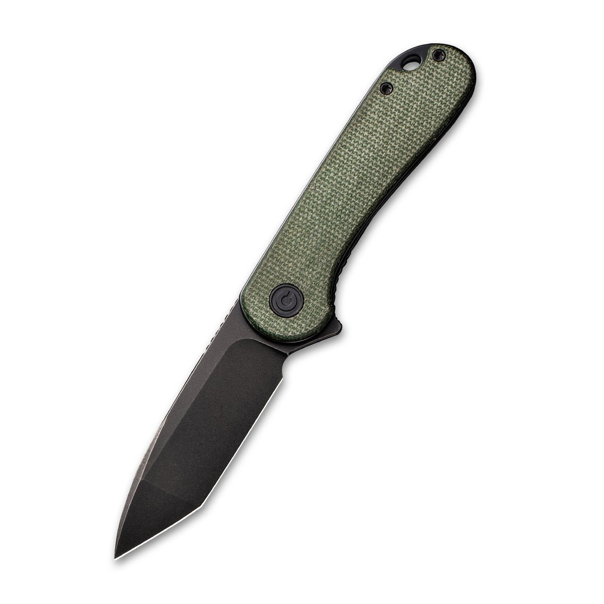 CIVIVI Elementum 907T-E Folding Knife 2.96 in Black D2 Blade Green Micarta Handle