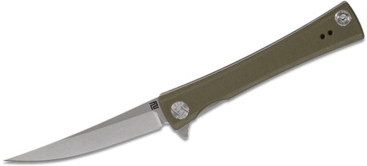 Artisan Cutlery 1805P-GNF Folding Knife Textured Green G10 Handles 4.06" D2 Stonewashed Blade