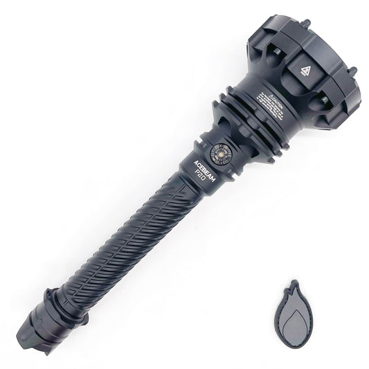 Acebeam P20 front view – 5500 lumen long-range tactical flashlight