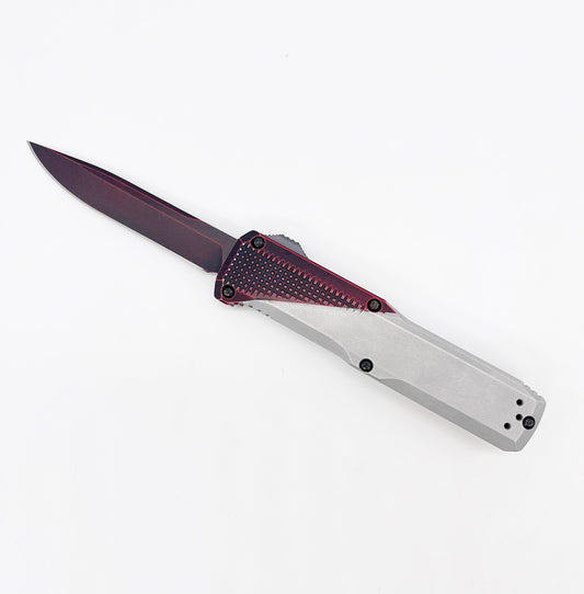 Benchmade 4600 Phaeton Automatic OTF Knife 3.45in S30V - Battleworn Red/Silver Cerakote