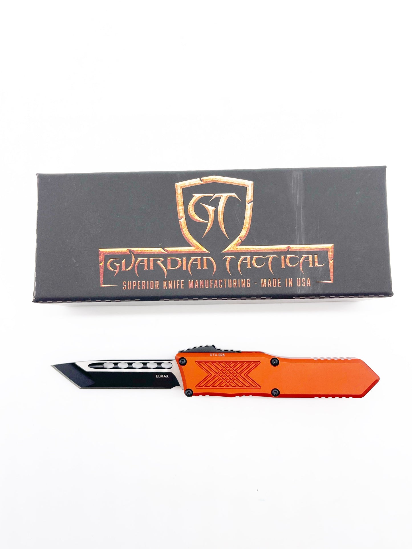 Guardian Tactical GTX-025 OTF 12-4221 Burnt Orange Two Tone Black Tanto