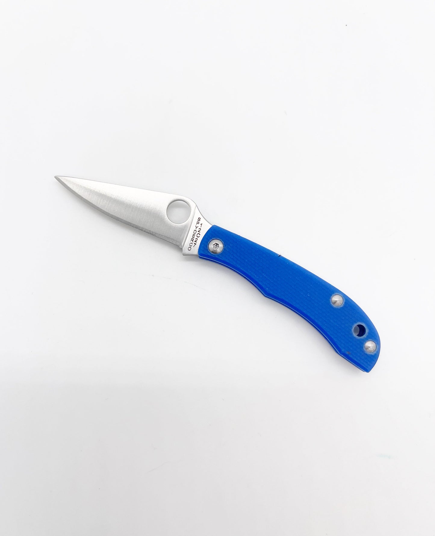 Spyderco Honeybee Slipjoint Folding Knife – 1.68" Sandvik 12c27 Plain Edge Blade, Blue G-10 Handle – C137GBLP