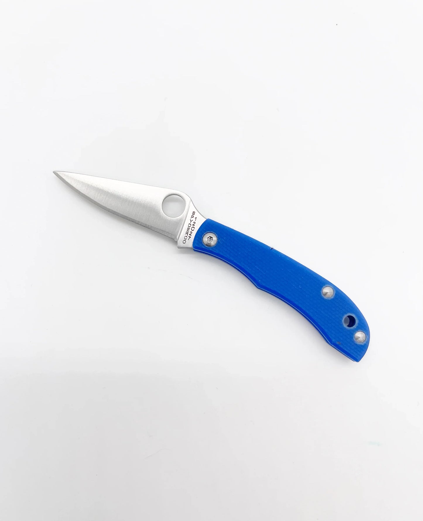 Spyderco Honeybee Slipjoint Folding Knife – 1.68" Sandvik 12c27 Plain Edge Blade, Blue G-10 Handle – C137GBLP