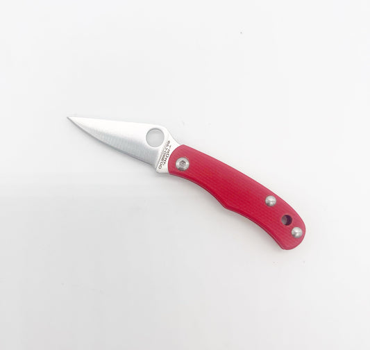Spyderco Bug Slipjoint Folding Knife – 1.27" Sandvik 12c27 Plain Edge Blade, Red G-10 Handle – C133GRDP