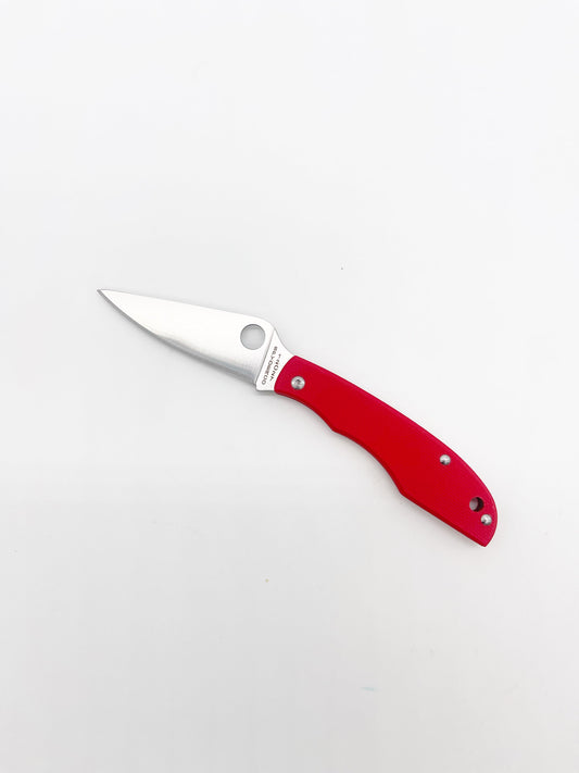 Spyderco Grasshopper Slipjoint Folding Knife – 2.30" Sandvik 12C27 Blade, Red G-10 Handles – C138GRDP