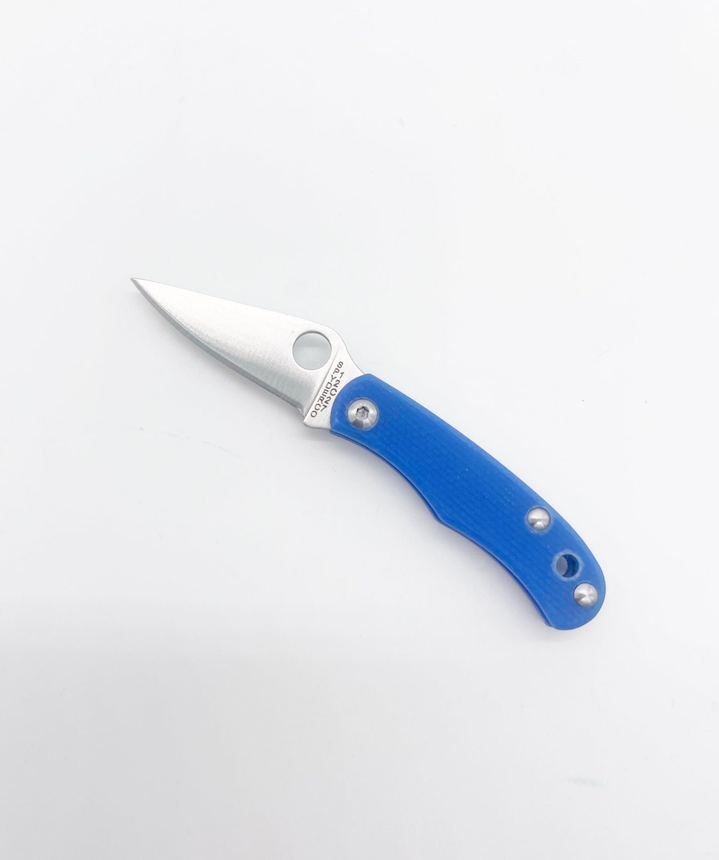 Spyderco Bug Slipjoint Folding Knife – 1.27" Sandvik 12c27 Plain Edge Blade, Blue G-10 Handle – C133GBLP