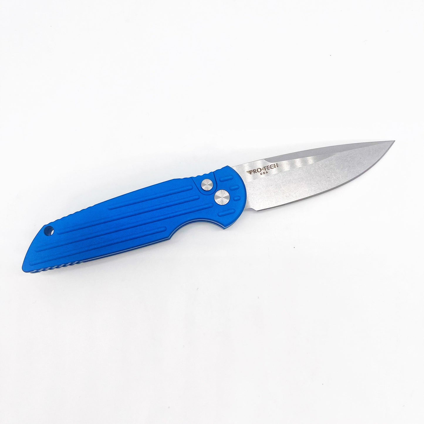 Pro-Tech TR-3 L-1 Blue Tactical Response 3 Left Handed Folding Knife 3.5in 154cm Steel Blade - Blue Handle