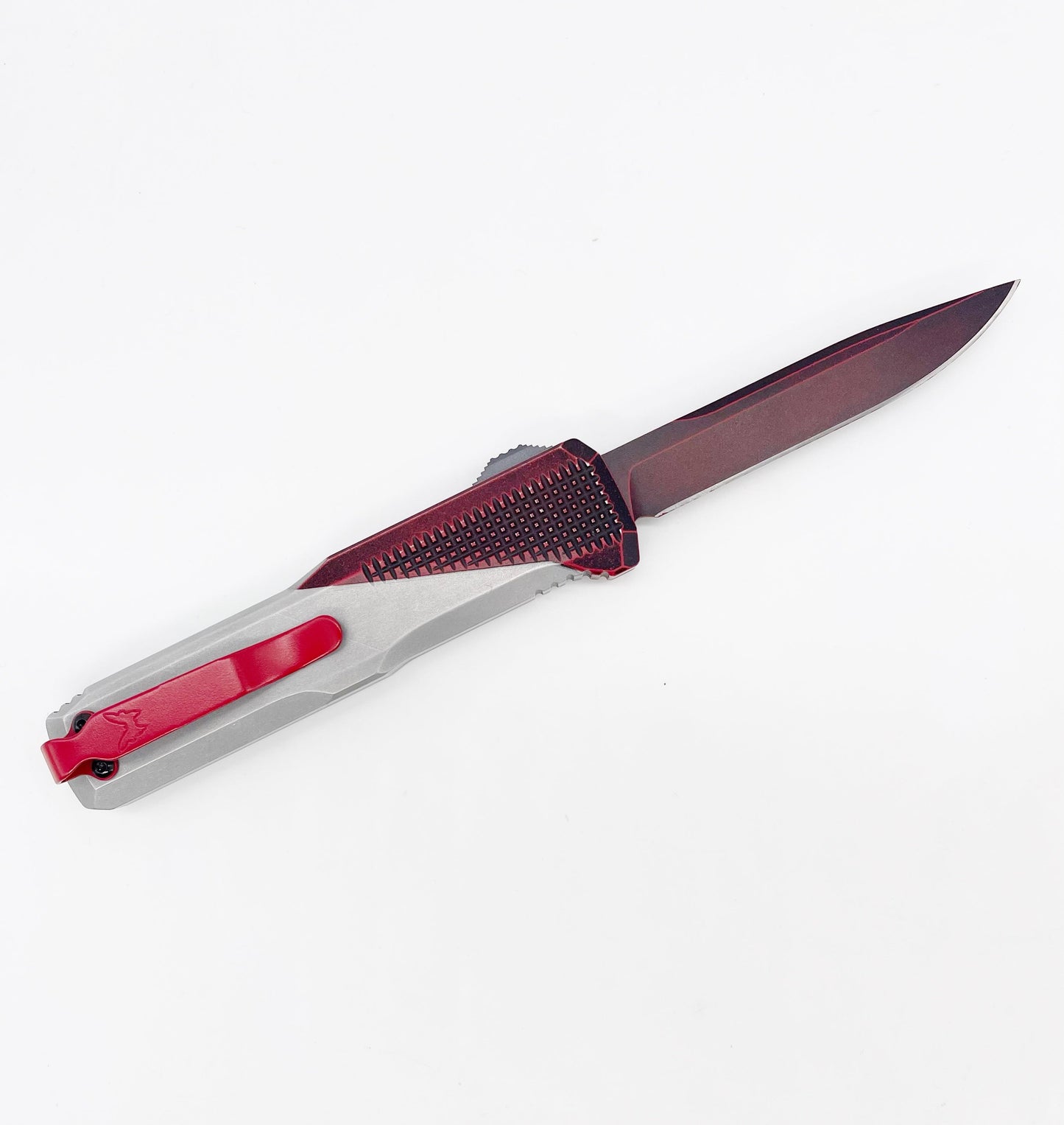 Benchmade 4600 Phaeton Automatic OTF Knife 3.45in S30V - Battleworn Red/Silver Cerakote